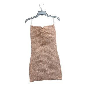 Petersyn Nora Smocked Strapless Dress Melon Textured Mini Women’s Small